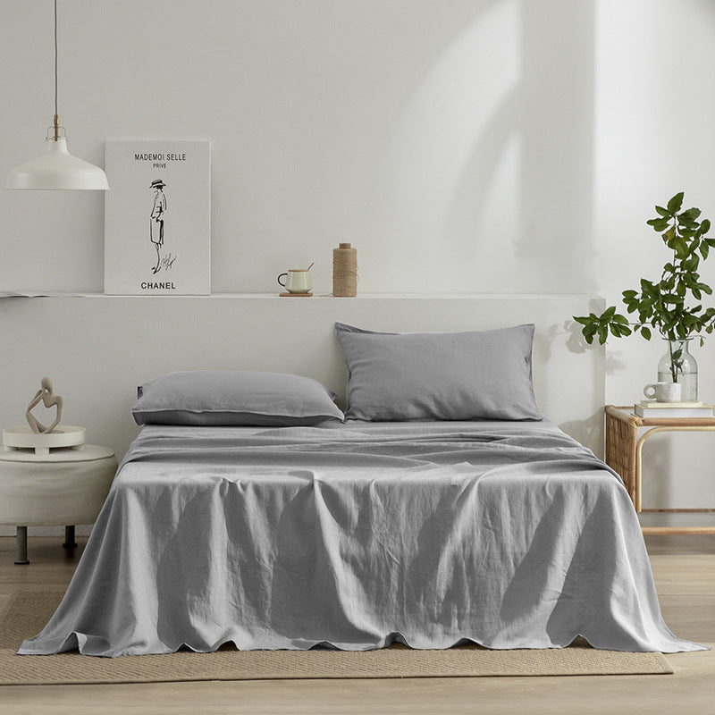 Linen Bed Sheet and Pillowcase Set