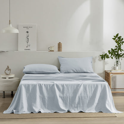 Linen Bed Sheet and Pillowcase Set