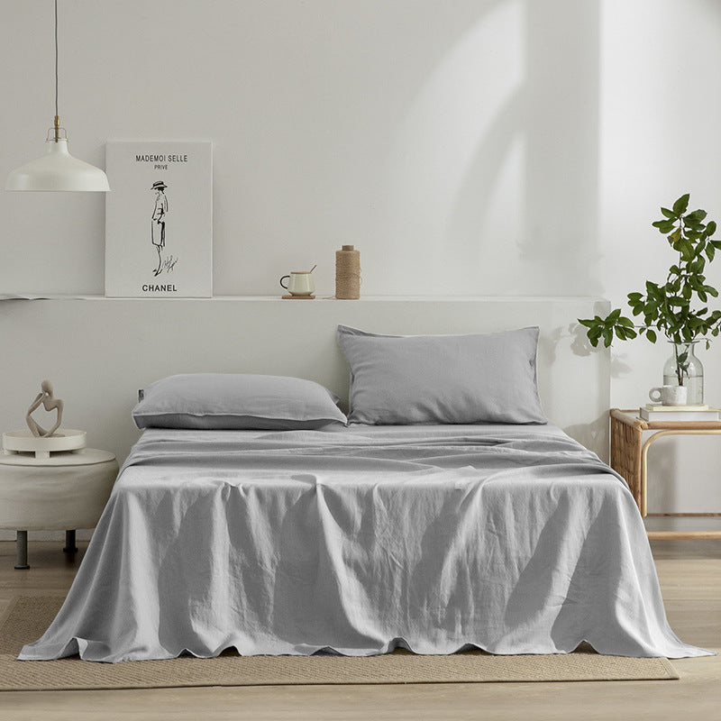 Linen Bed Sheet and Pillowcase Set