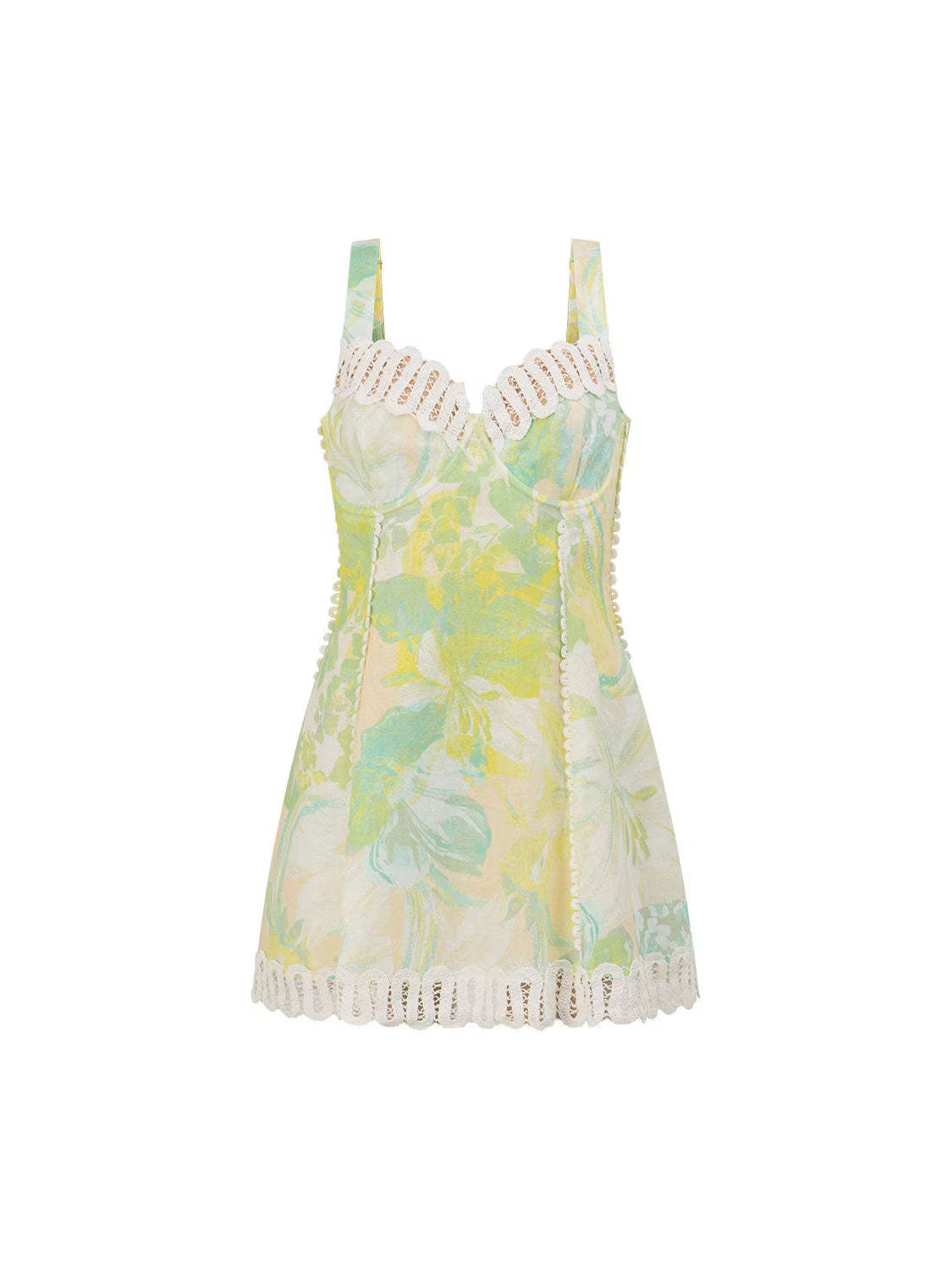 Linen Blend Floral Print Dress