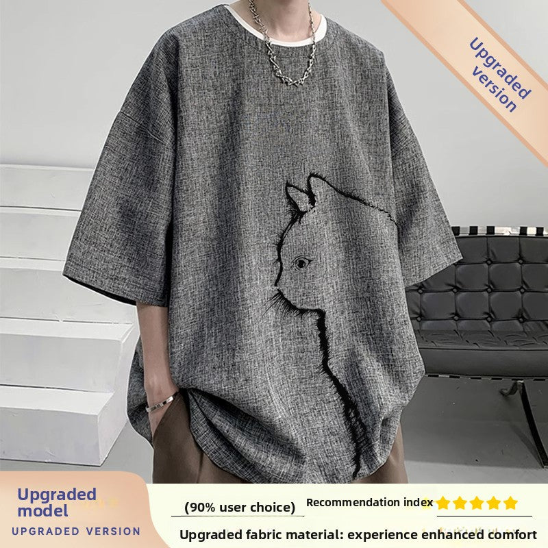 Linen Blend Short Sleeve T-Shirt