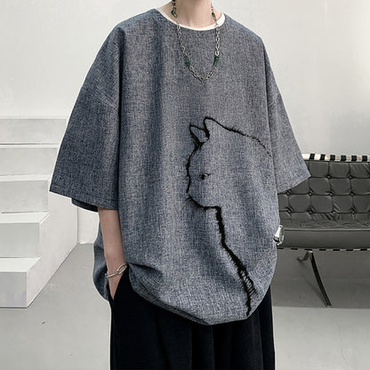Linen Blend Short Sleeve T-Shirt