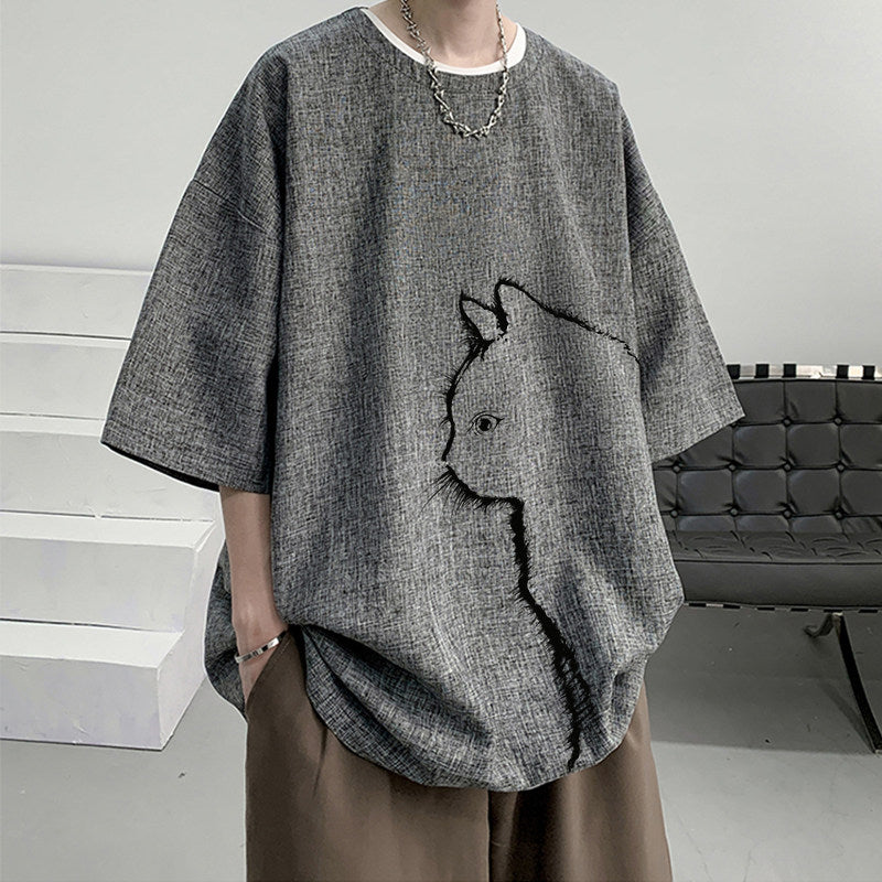Linen Blend Short Sleeve T-Shirt