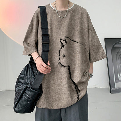 Linen Blend Short Sleeve T-Shirt