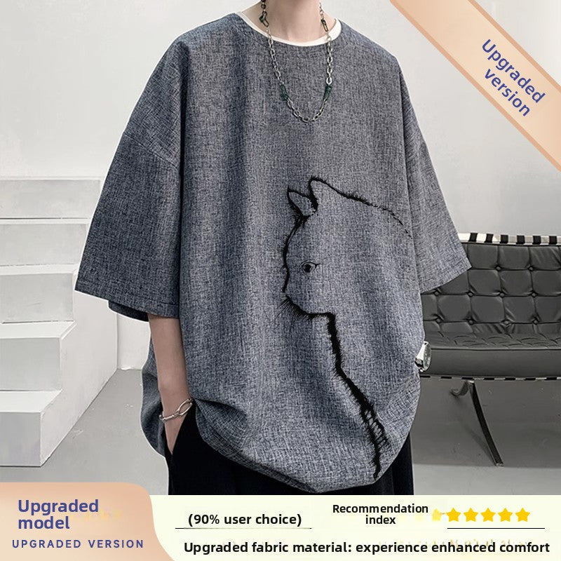 Linen Blend Short Sleeve T-Shirt