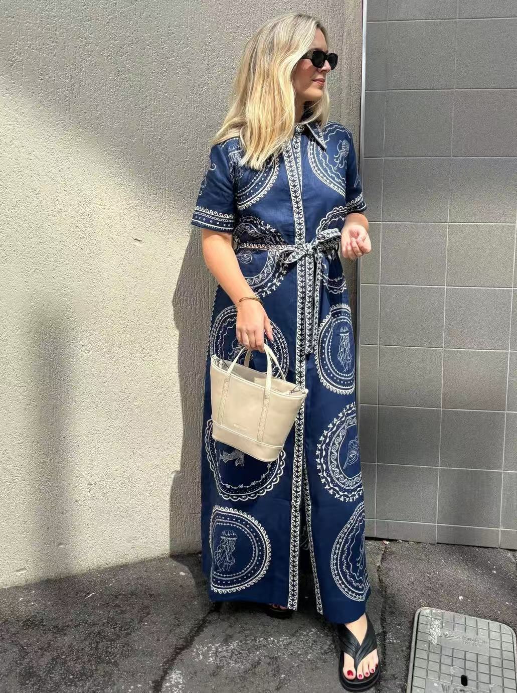 Linen Cardigan Dress