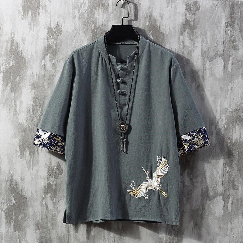 Linen Cotton Blend Short Sleeve T-Shirt