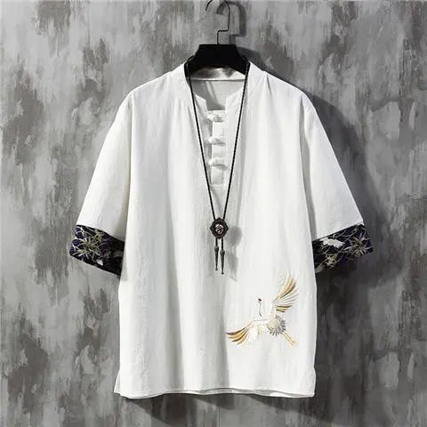 Linen Cotton Blend Short Sleeve T-Shirt