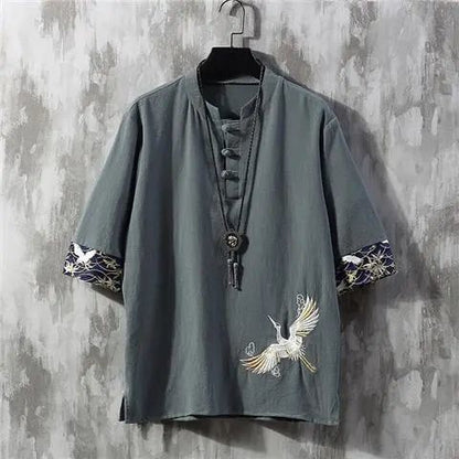 Linen Cotton Blend Short Sleeve T-Shirt