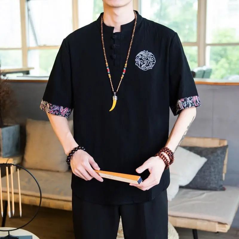 Linen Cotton Blend Short Sleeve T-Shirt