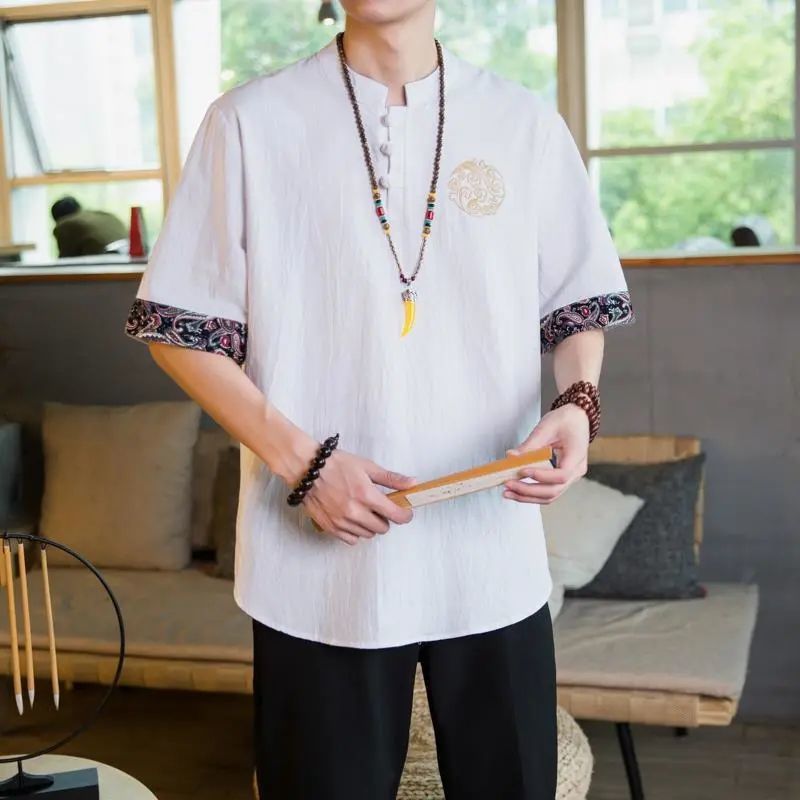 Linen Cotton Blend Short Sleeve T-Shirt