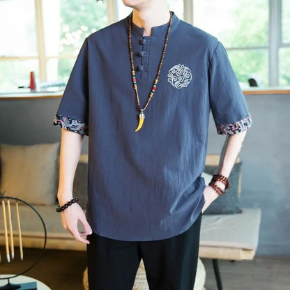 Linen Cotton Blend Short Sleeve T-Shirt