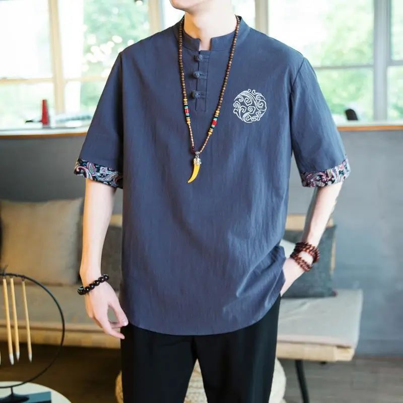 Linen Cotton Blend Short Sleeve T-Shirt