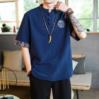 Linen Cotton Blend Short Sleeve T-Shirt