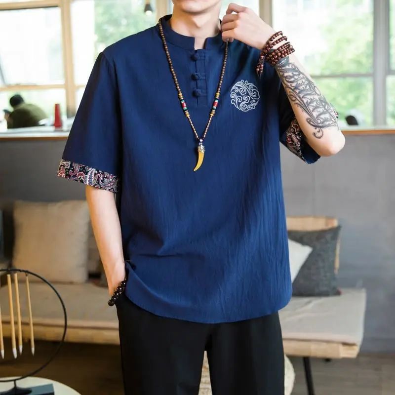 Linen Cotton Blend Short Sleeve T-Shirt