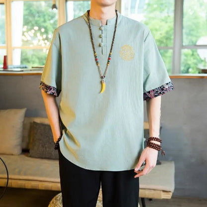 Linen Cotton Blend Short Sleeve T-Shirt