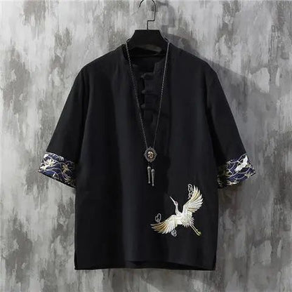 Linen Cotton Blend Short Sleeve T-Shirt