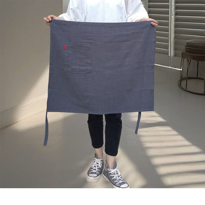 Linen Half Apron with Pocket