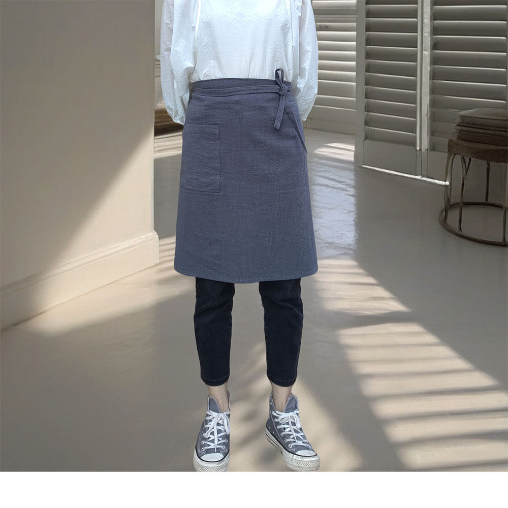 Linen Half Apron with Pocket