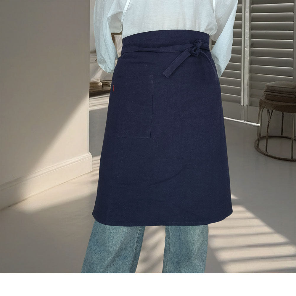 Linen Half Apron with Pocket