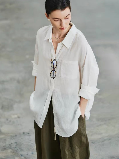 Linen Long Sleeve Shirt for Women
