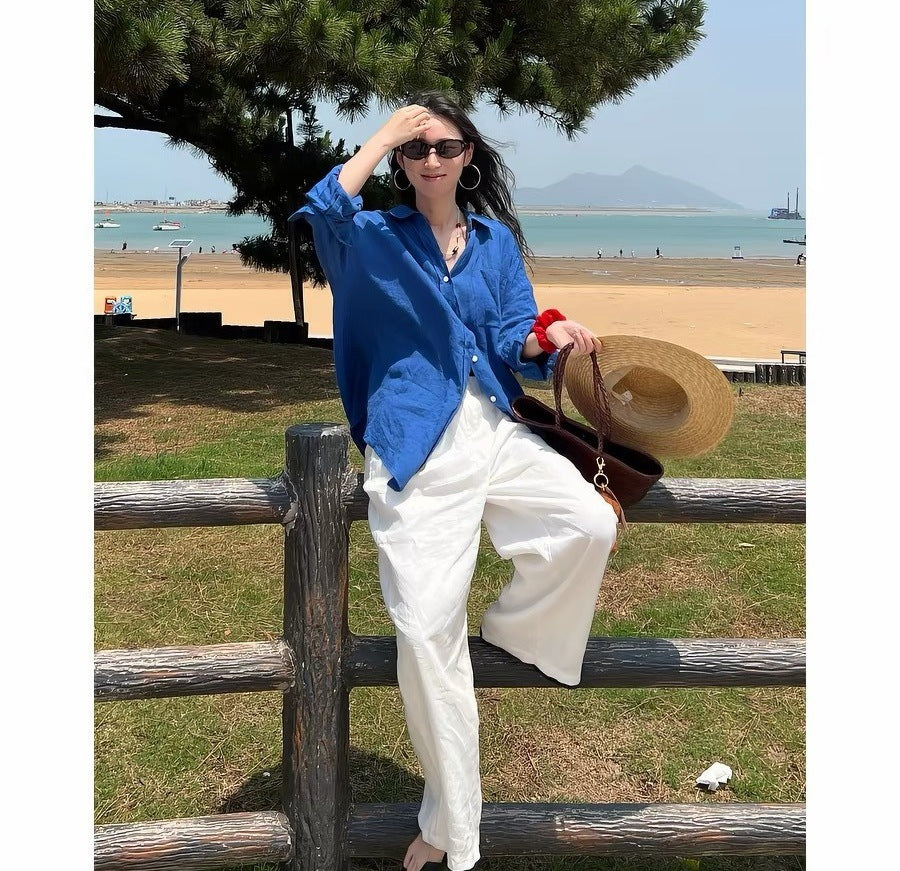Linen Long Sleeve Shirt for Women