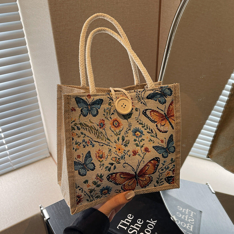 Linen Lunch Bag Handbag