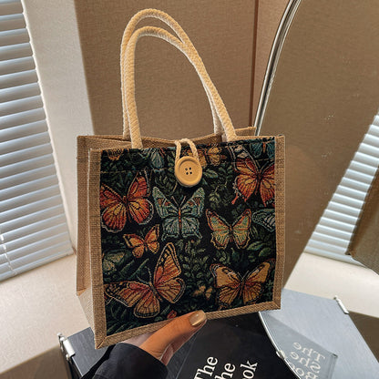 Linen Lunch Bag Handbag