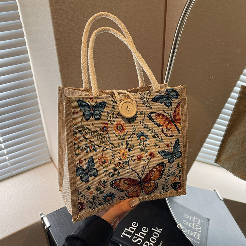 Linen Lunch Bag Handbag