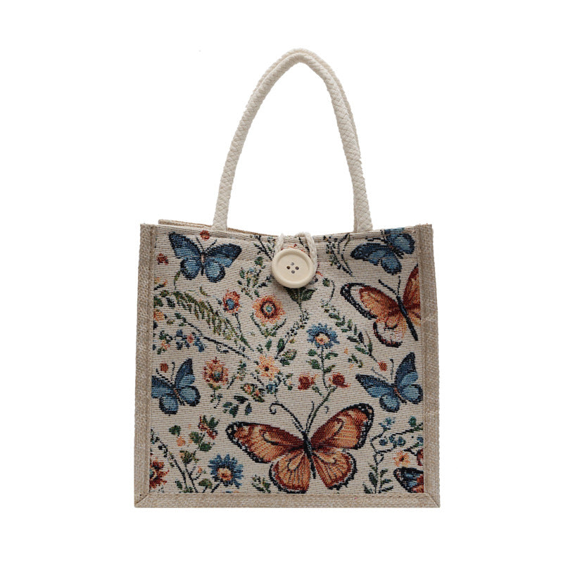 Linen Lunch Bag Handbag