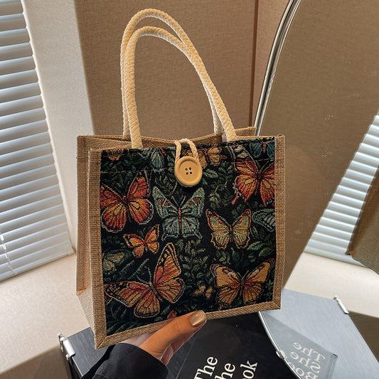Linen Lunch Bag Handbag