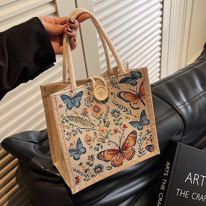 Linen Lunch Bag Handbag
