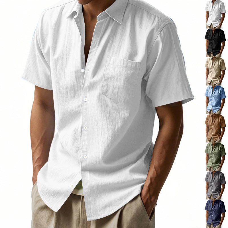 Linen short-sleeve shirt
