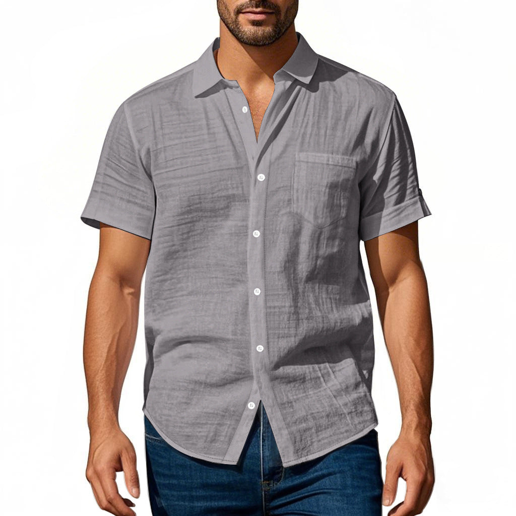 Linen short-sleeve shirt