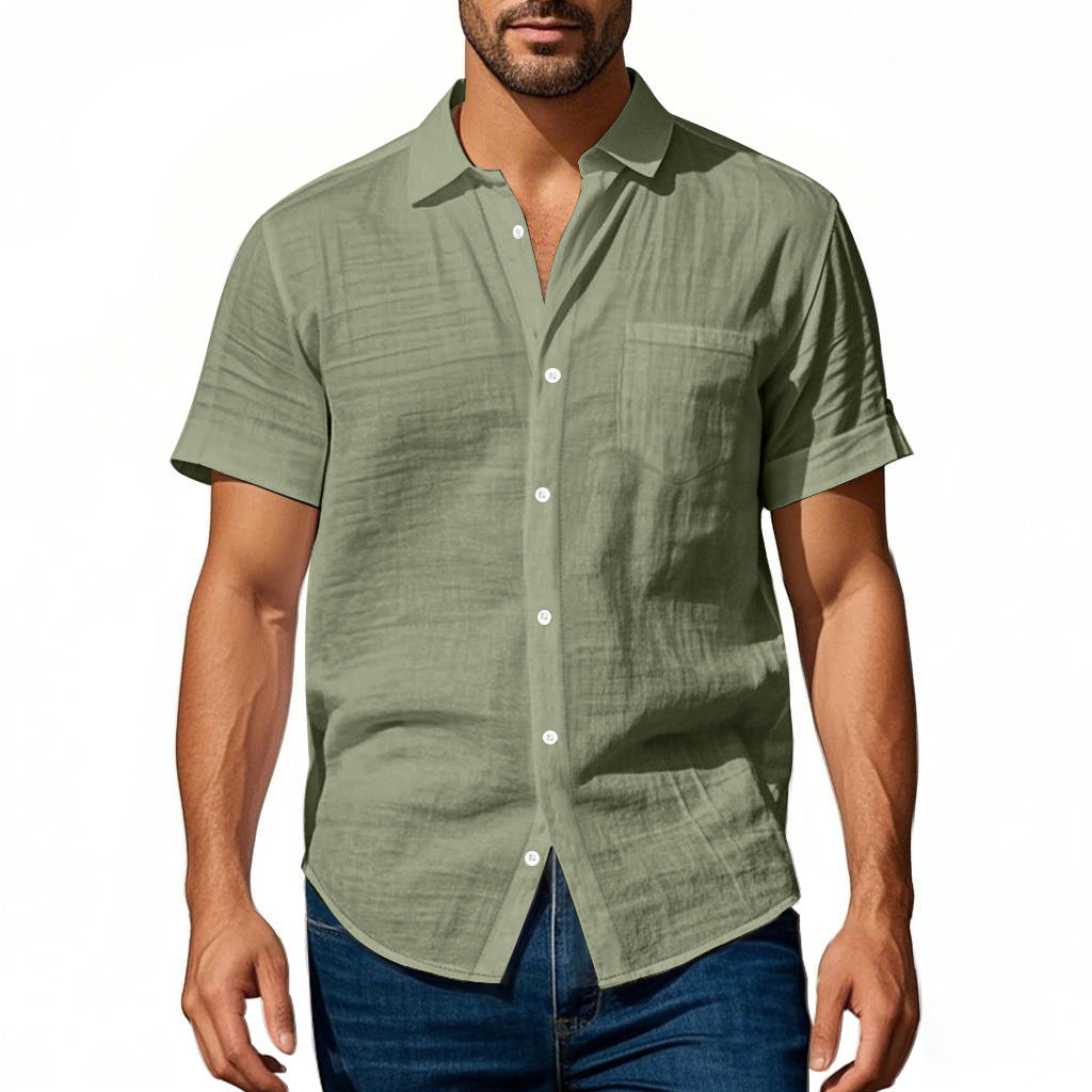 Linen short-sleeve shirt