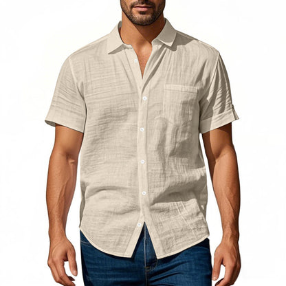 Linen short-sleeve shirt