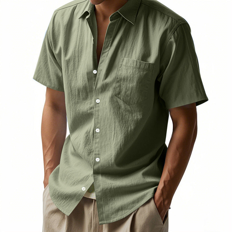 Linen short-sleeve shirt