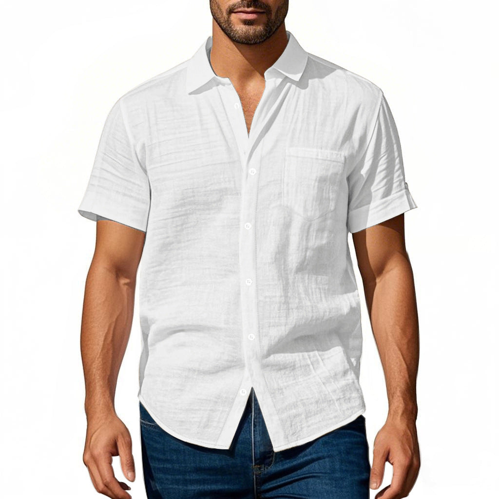 Linen short-sleeve shirt