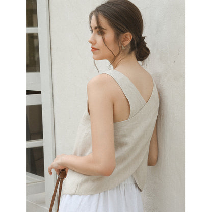 Linen Sleeveless Top
