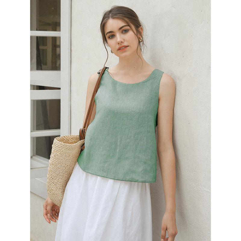 Linen Sleeveless Top