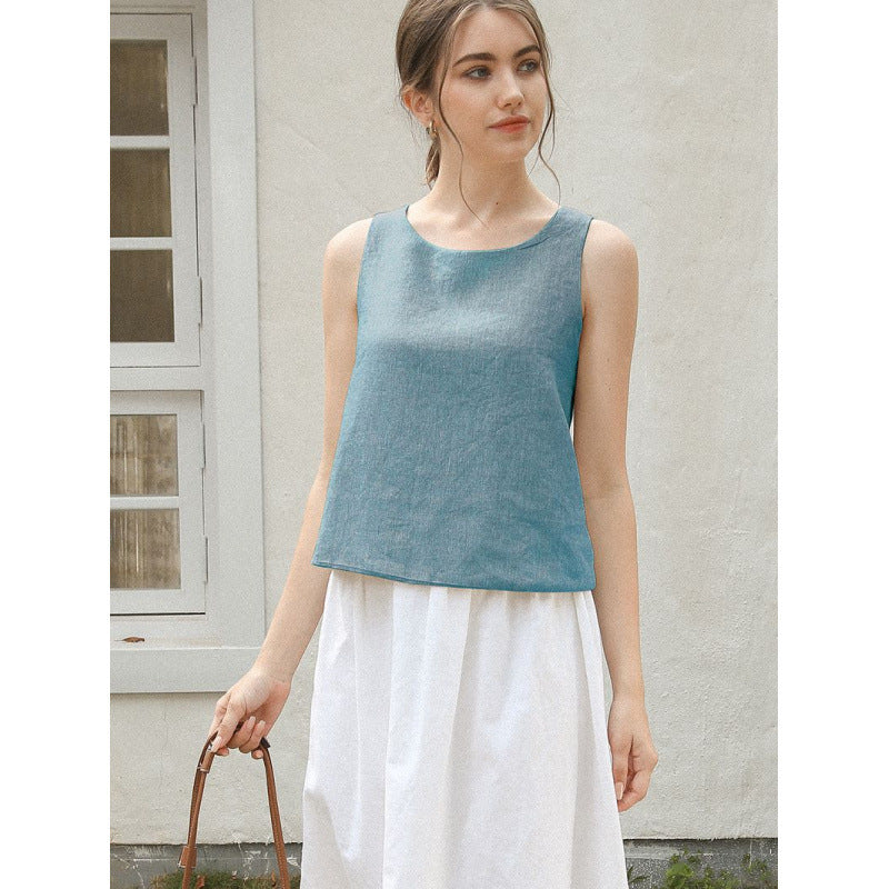 Linen Sleeveless Top