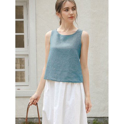 Linen Sleeveless Top