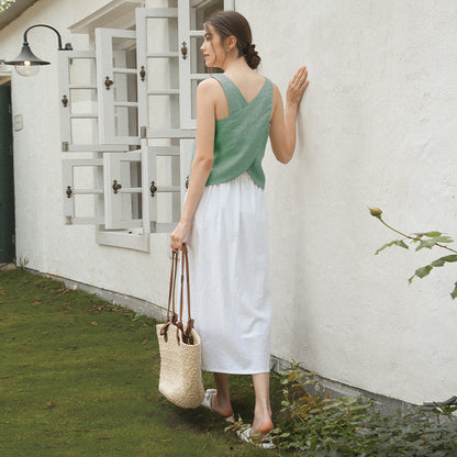 Linen Sleeveless Top