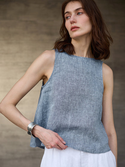 Linen Sleeveless Vest