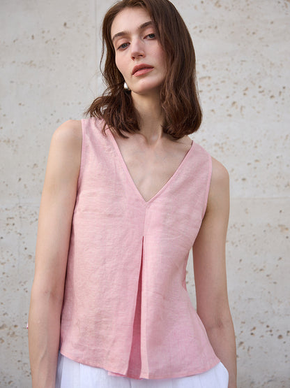 Linen Sleeveless Vest