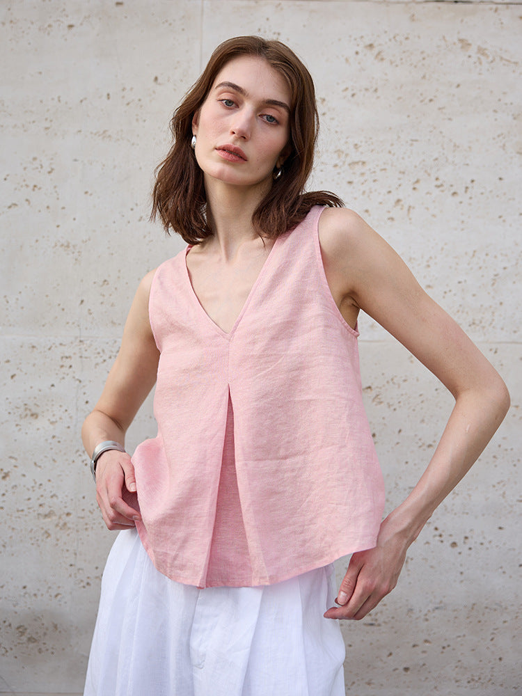 Linen Sleeveless Vest