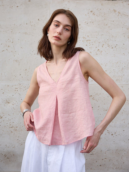 Linen Sleeveless Vest