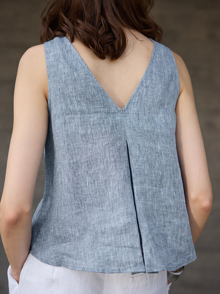 Linen Sleeveless Vest