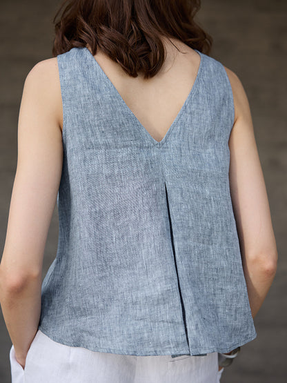 Linen Sleeveless Vest