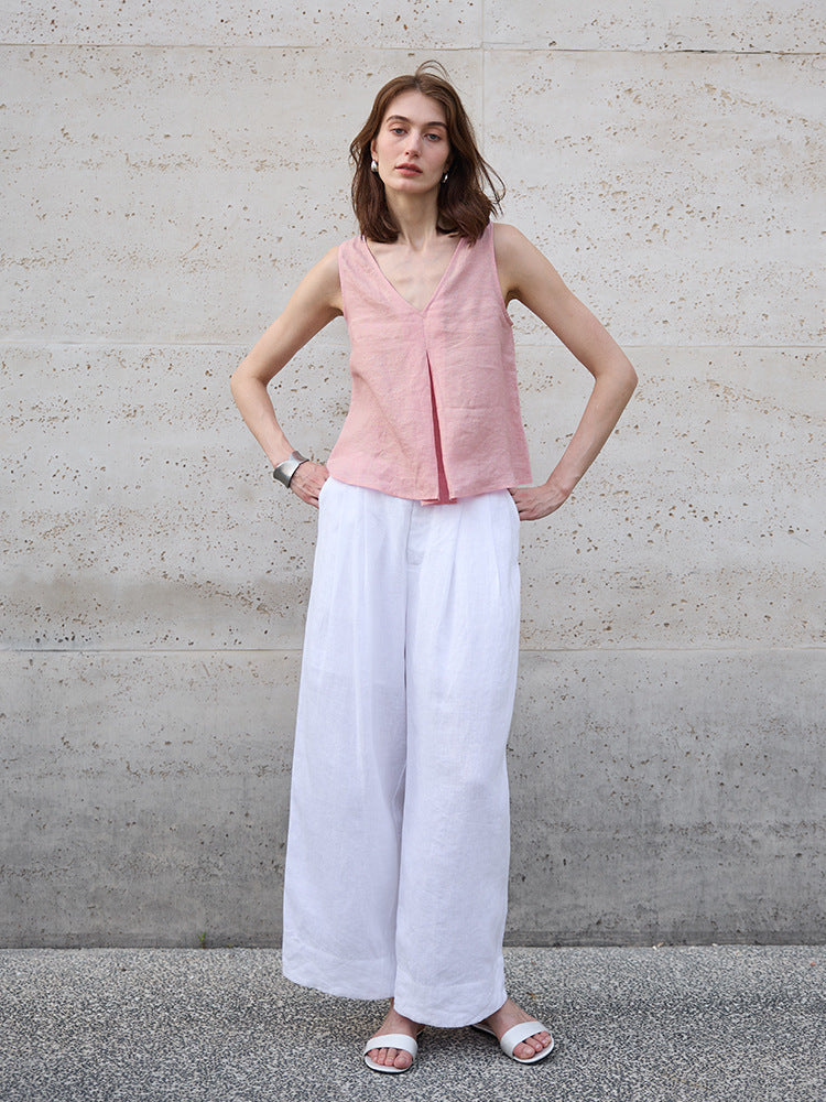 Linen Sleeveless Vest